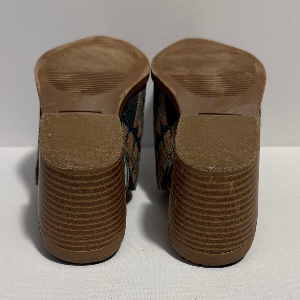 Wonderly Green and Brown Patterned Women's Mules - Picture 6 of 13